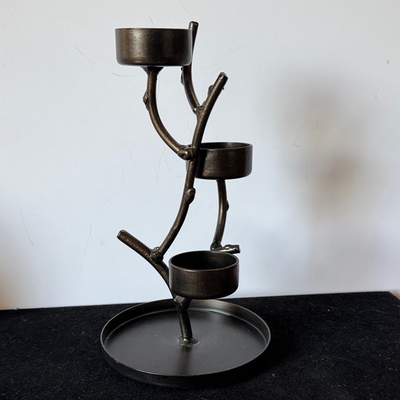 Hobby Lobby Other - Hobby Lobby Black/Brown Metal Candle Stand. Candlestick with 3 candles holders